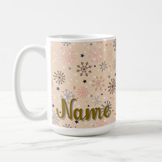 Taza De Café Copo de nieve de invierno personalizado (Izquierda)