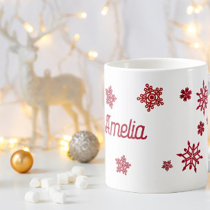 Taza De Café Copo de nieve de Navidad personalizado