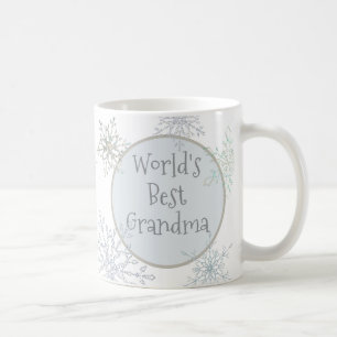 Taza De Café Copo de Nieve Foto Personalizada Mejor Abuela del