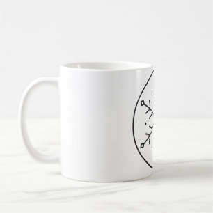 Taza De Café Copo de nieve geométrico en un círculo de líneas