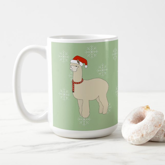 Taza De Café Copo de Nieve Llama (Con donut)