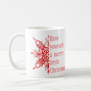 Taza De Café Copo de nieve Merry little Christmas (o personaliz