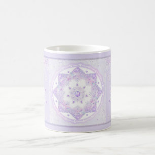 Taza De Café copo de nieve morado ligero y corazón brillante