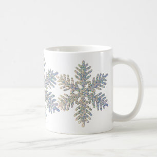 Taza De Café Copo de nieve purpurinoso impreso
