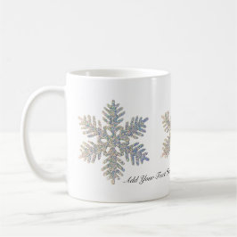 Taza De Café Copo de nieve purpurinoso impreso personalizable