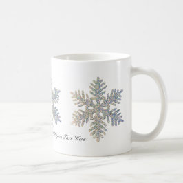 Taza De Café Copo de nieve purpurinoso impreso personalizable
