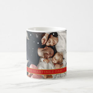 Taza De Café Copo de nieve que cae Tu foto y nombre