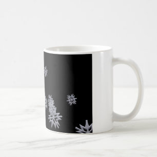 Taza De Café Copo de nieve sobre fondo negro