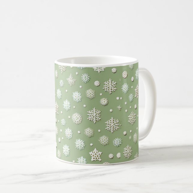 Taza De Café Copo de nieve sobre menta (Anverso derecho)