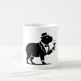 Taza De Café Copo de Vino de Carpincho Divertido Minimalista Mo