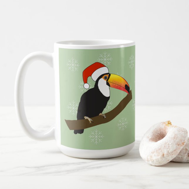 Taza De Café Copos de Navidad de Tucán (Con donut)