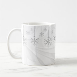 Taza De Café Copos de nieve colgantes (blanco)