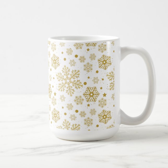 Taza De Café Copos de nieve dorados (Derecha)