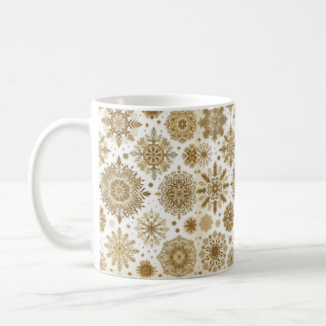 Taza De Café Copos de nieve dorados (Izquierda)