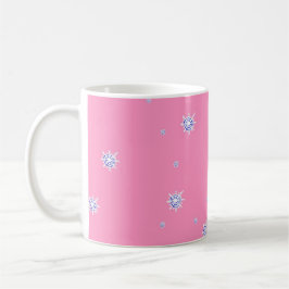 Taza De Café Copos de nieve en invierno rosa