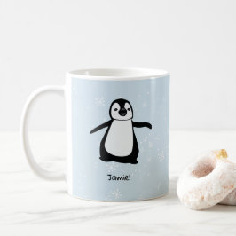 Taza De Café Copos de nieve personalizados de pingüino lindo