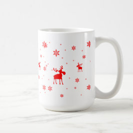 Taza De Café Copos de nieve rojos simples modernos de los alces