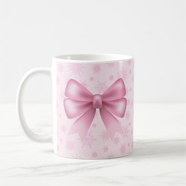Taza De Café Copos de nieve rosados y reverso (Izquierda)