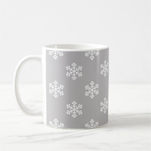 Taza De Café Copos de Nieve Silenciosos en Gris