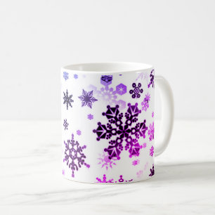 Taza De Café Copos de nieve Taza-Púrpuras del café de cerámica