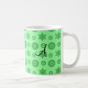Taza De Café Copos de nieve verdes claros de las estrellas del