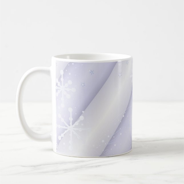 Taza De Café Copos de nieve y franjas suaves (Izquierda)