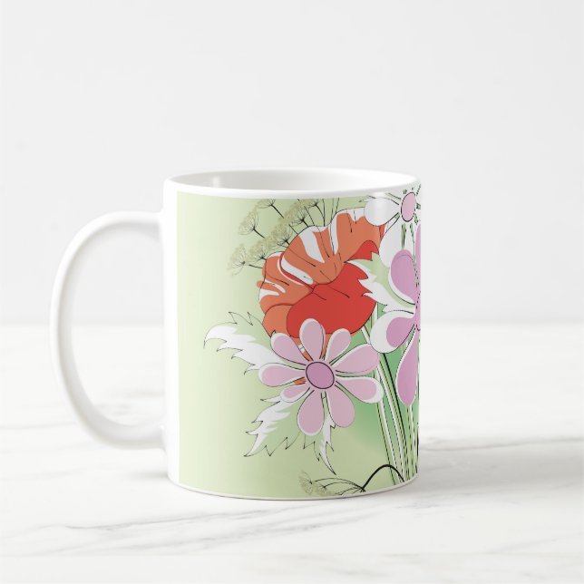 Taza De Café Coppies De Cinta: Daisy Bouquet. (Izquierda)