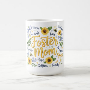 Taza De Café Coqueta Botánica Día de la Madre/Madre Adoptiva