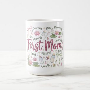Taza De Café Coqueta Botánica Día de la Madre/Nueva Madre