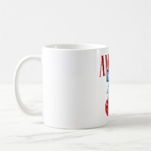 Taza De Café Coqueta Cereza Americana Lazo Patriótico Bandera D