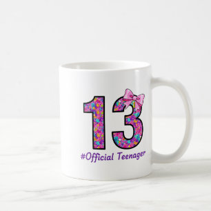 Taza De Café Coqueta de 13 años con lazo Oficial Adolescente 13