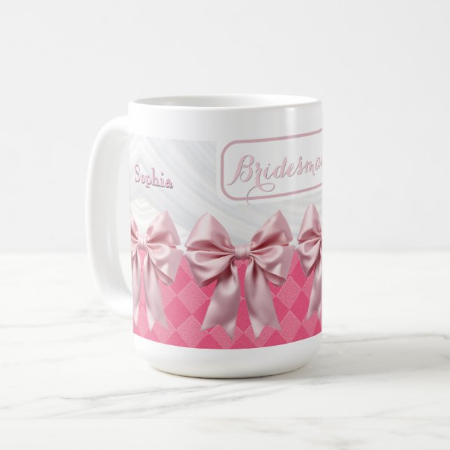 Taza De Café Coqueta de vaca rosa de regalo de novia de boda pe (Anverso izquierdo)