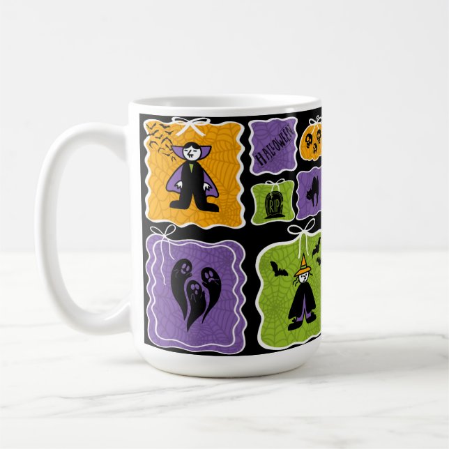 Taza De Café Coqueta de vampiros de Halloween (Izquierda)