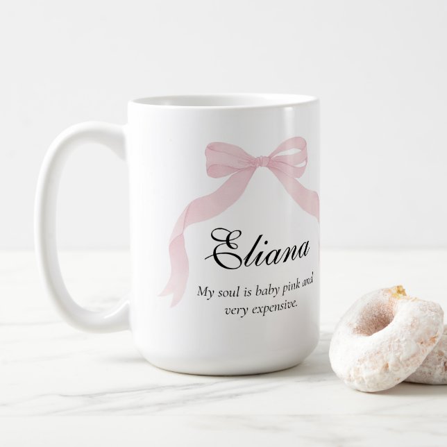 Taza De Café Coquete pink bow Classic Sticker  (Con donut)