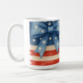 Taza De Café Coquette Bow American Flag Watercolor 4 de julio