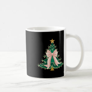 Taza De Café Coquette Bow Árbol de Navidad Rosa dobla las mujer