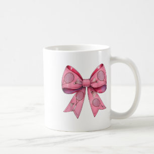 Taza De Café Coquette Bow Badminton Shuttle Racket Cinta rosa