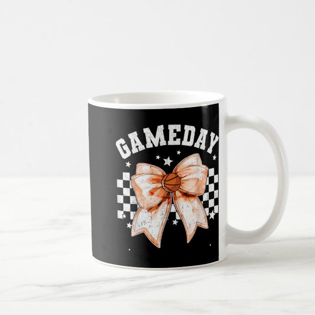 Taza De Café Coquette Bow Basketball Retro Game Day Mujeres (Derecha)