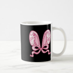Taza De Café Coquette Bow Bunny Ears Happy Easter Day Rabbit
