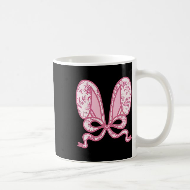 Taza De Café Coquette Bow Bunny Ears Happy Easter Day Rabbit (Derecha)