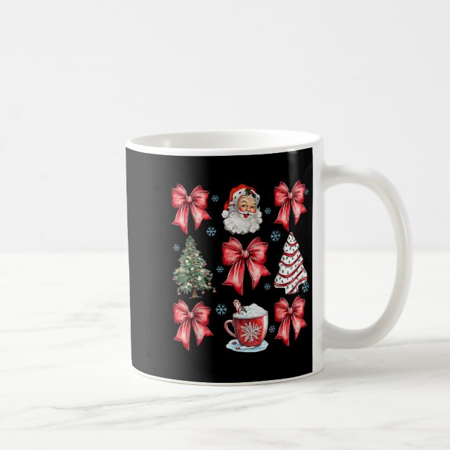 Taza De Café Coquette Bow Cocoa Santa Christmas Xmas Tree Pajam (Derecha)