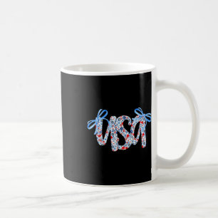 Taza De Café Coquette Bow Floral Bandera Estadounidense 4 De Ju