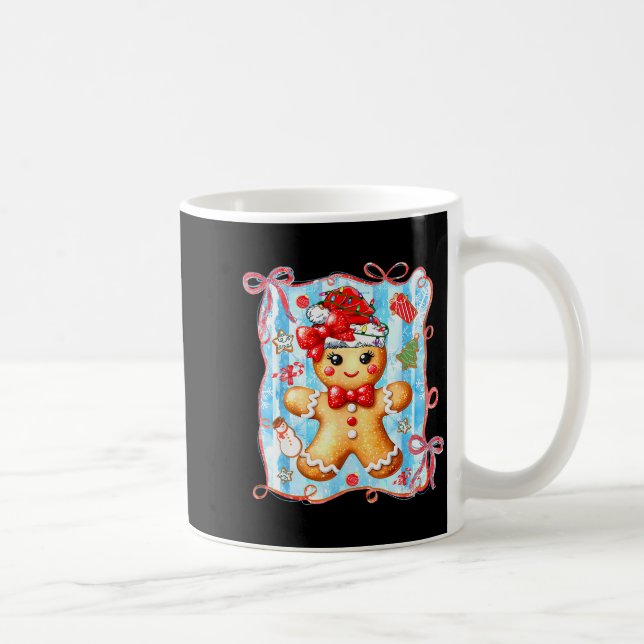 Taza De Café Coquette Bow Gingerbread Merry Christmas Xmas Paja (Derecha)