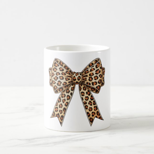 Taza De Café Coquette Bow Leopard Cheetah Sublimation (Centro)