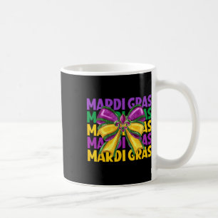 Taza De Café Coquette Bow Mardi Gras Vestimenta Mujeres Chicas 