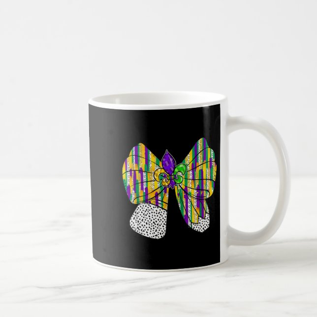 Taza De Café Coquette Bow Pencil Mardi Gras Fleur-de-lis Teache (Derecha)