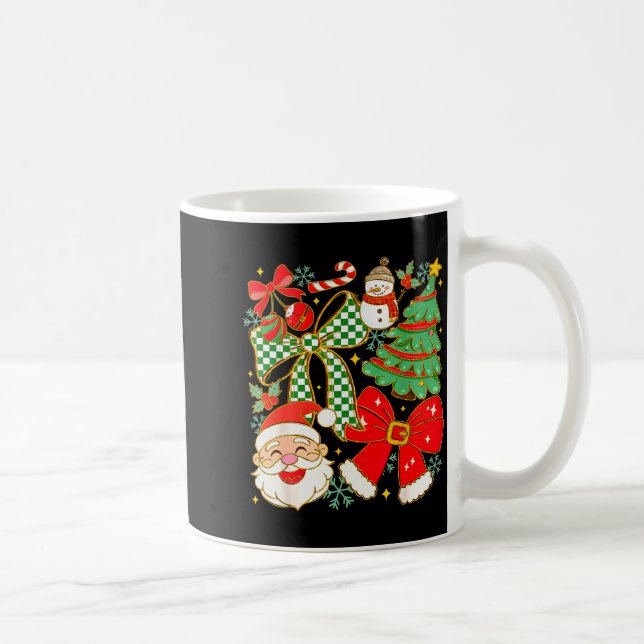 Taza De Café Coquette Bow Santa Claus Merry Christmas Women Xma (Derecha)