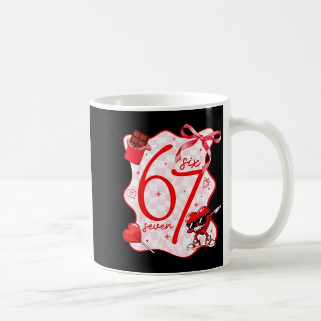 Taza De Café Coquette Bow Six Seven 67 Meme Dabbing Heart Valen (Derecha)