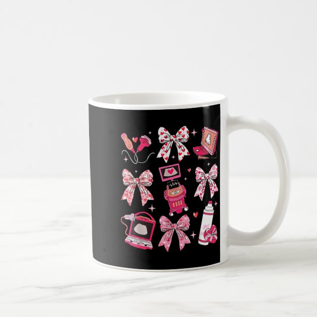 Taza De Café Coquette Bow Sonographer Valentine Ultrasound Tech (Derecha)