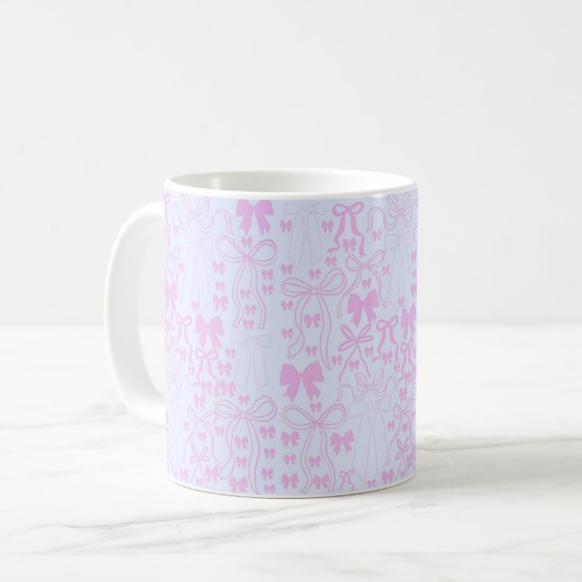 Taza De Café Coquette Bows Pattern Girly Bow Mug (Anverso izquierdo)